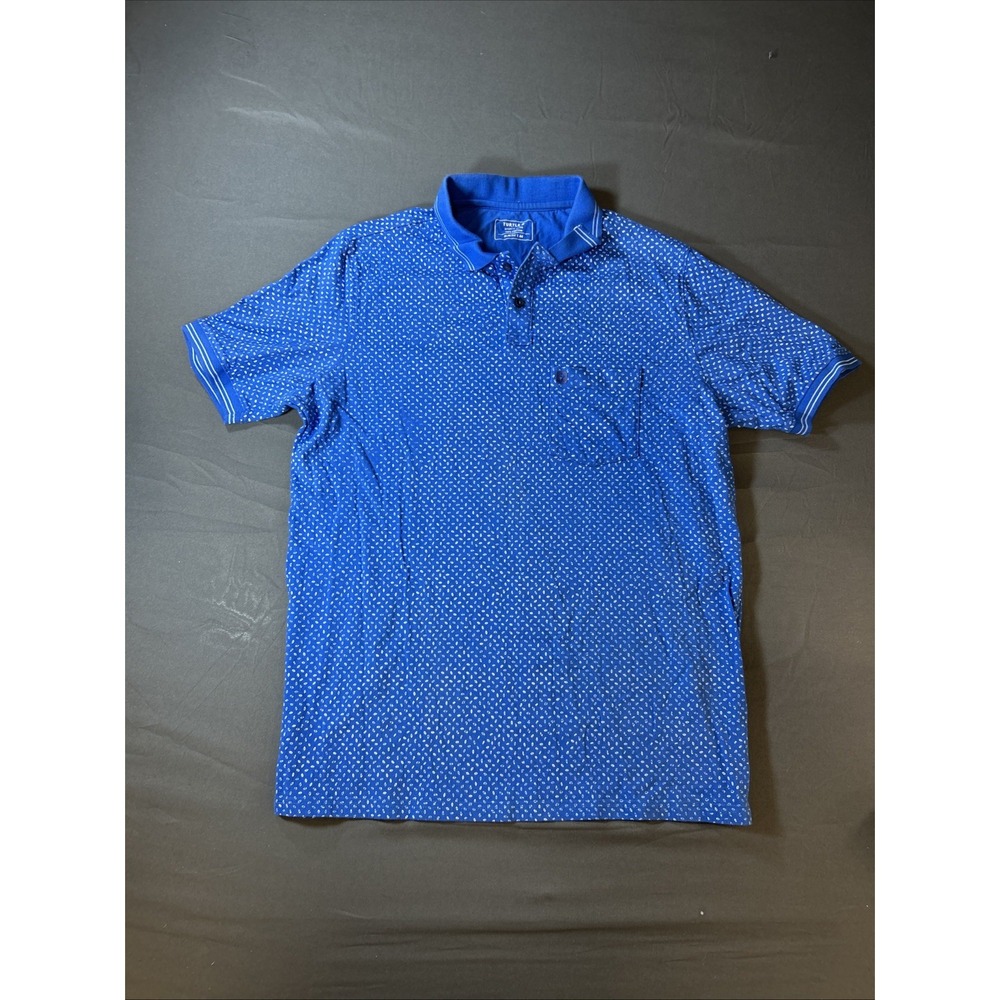 blue patterned short-sleeve polo shirt by Turtle Size 44